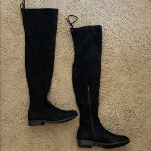 Thigh high black boots
